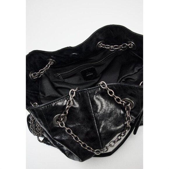 Zara Rock Chain Bucket Bag - Picture 4 of 5